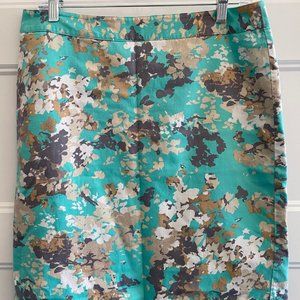 Falda Turquesa  Flores VanHeusen Size8